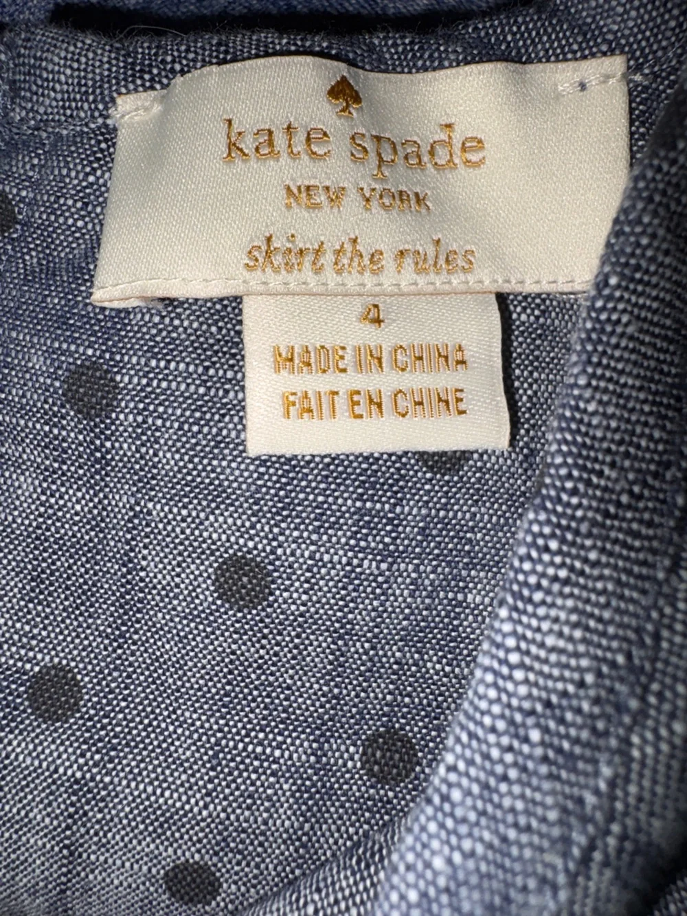 NWOT Kate Spade skirt the rules polka dot dress girl's sz 4